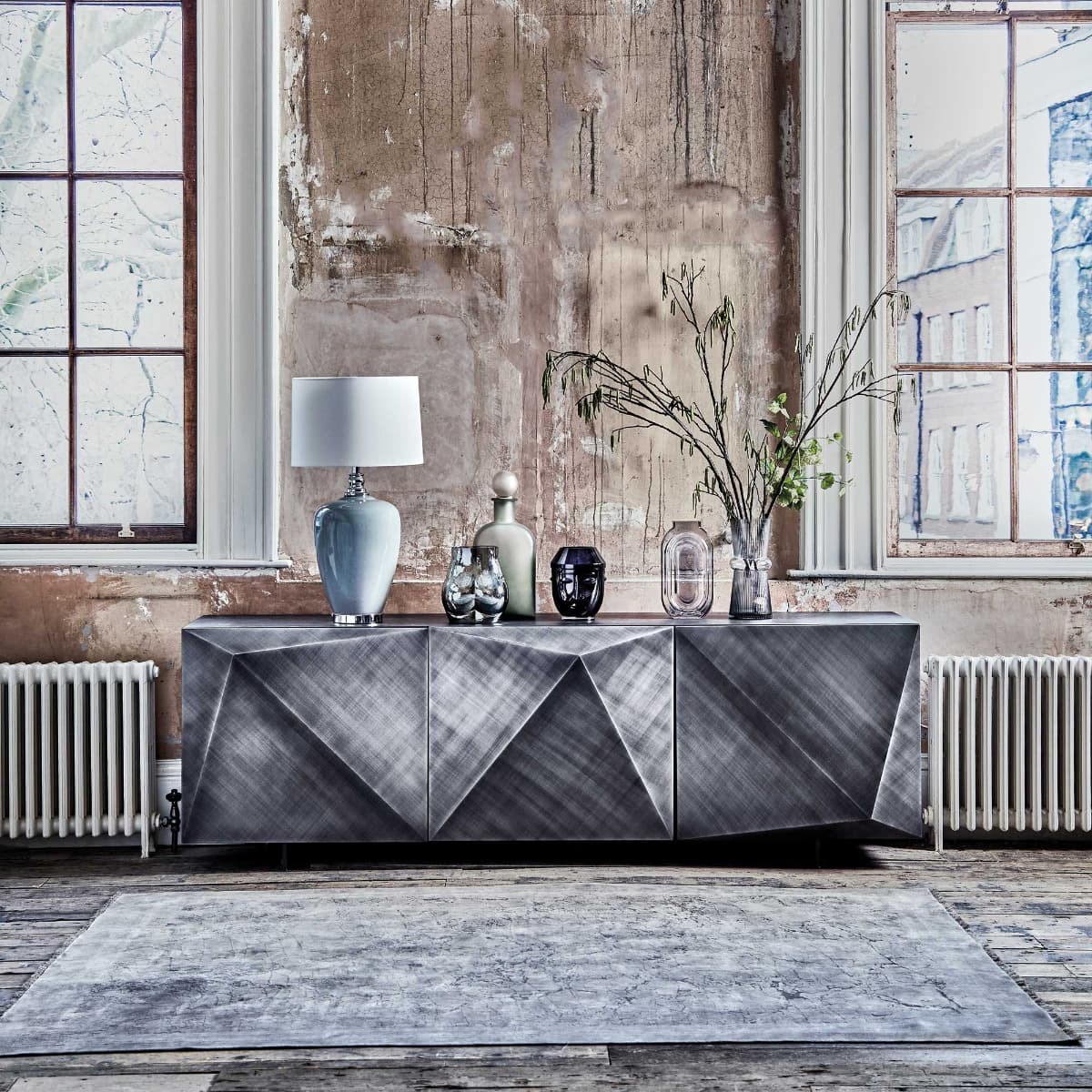 Cattelan Kayak 3 Door Sideboard, Brushed Grey
