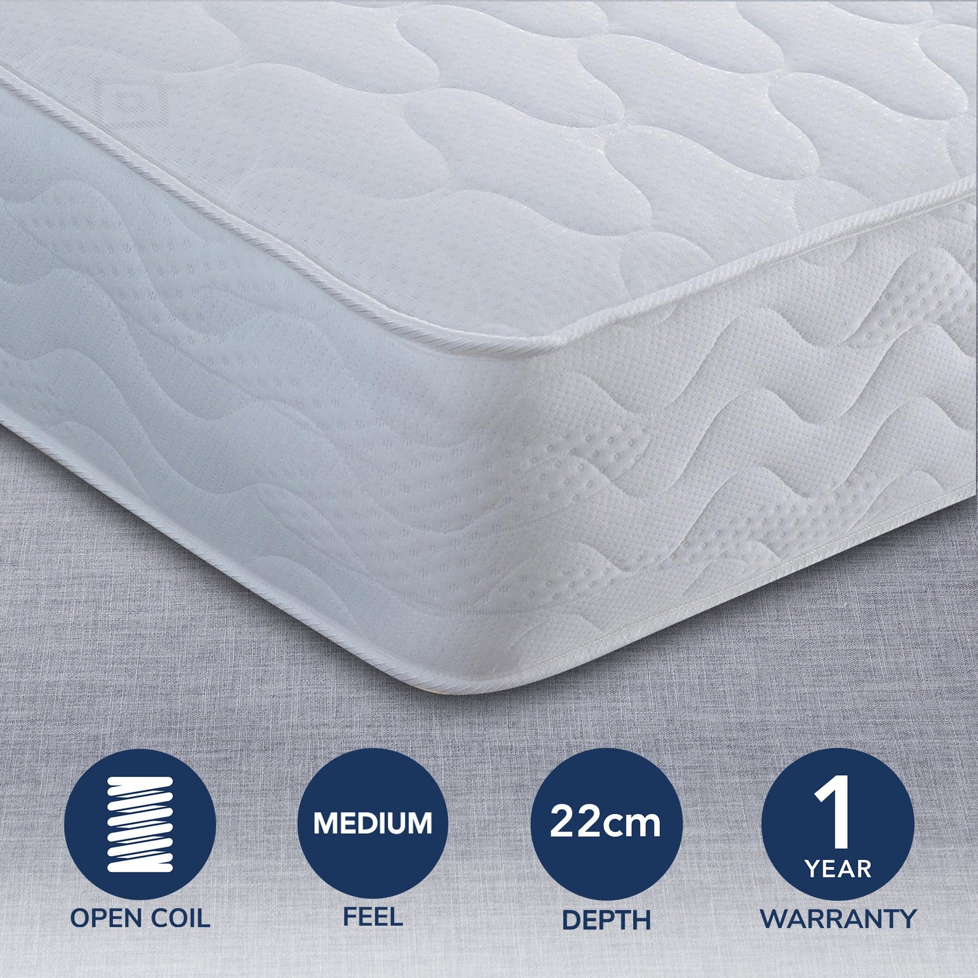 Tuscany Medium Coil Sprung Mattress White