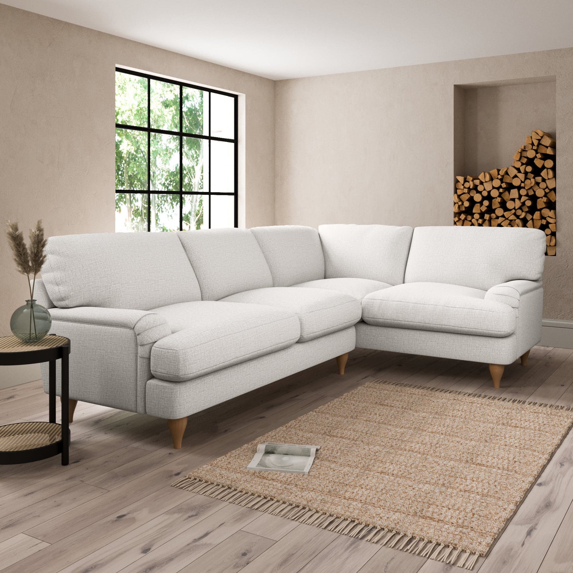 Darwin Textured Weave Right Hand Corner Sofa Grey