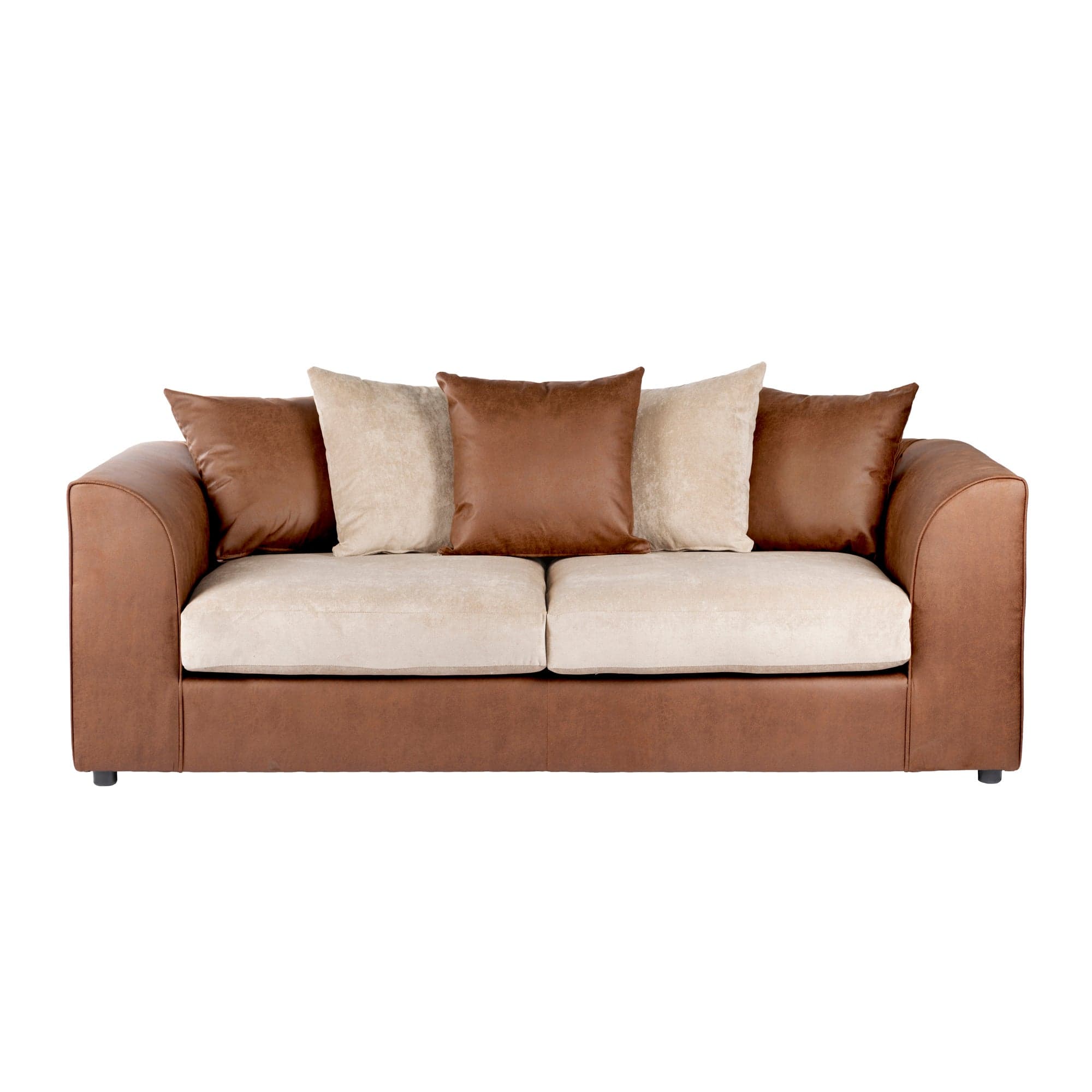 Blake Fabric Combo 3 Seater Sofa Brown