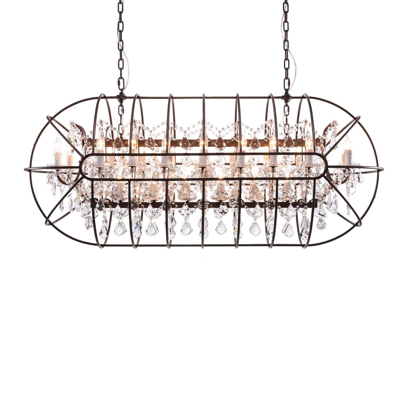 Timothy Oulton Gyro Rectangular Chandelier, Antique Rust
