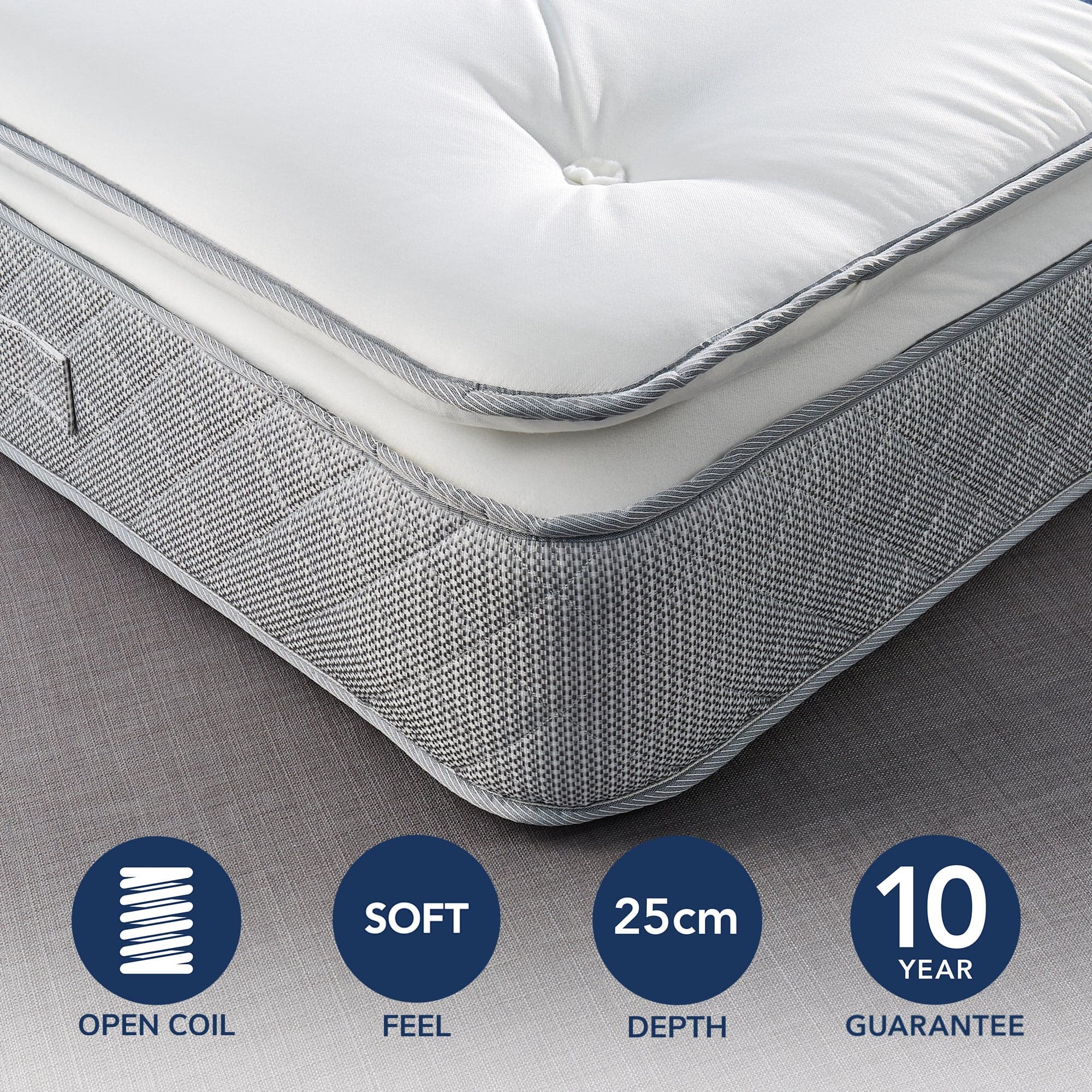 Fogarty Just Right Pillow Top Open Coil Mattress White