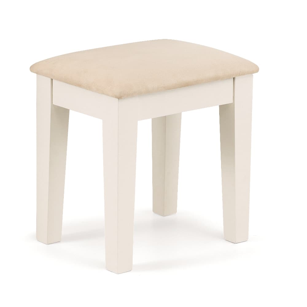 Portland Stone White and Oak Dressing Stool