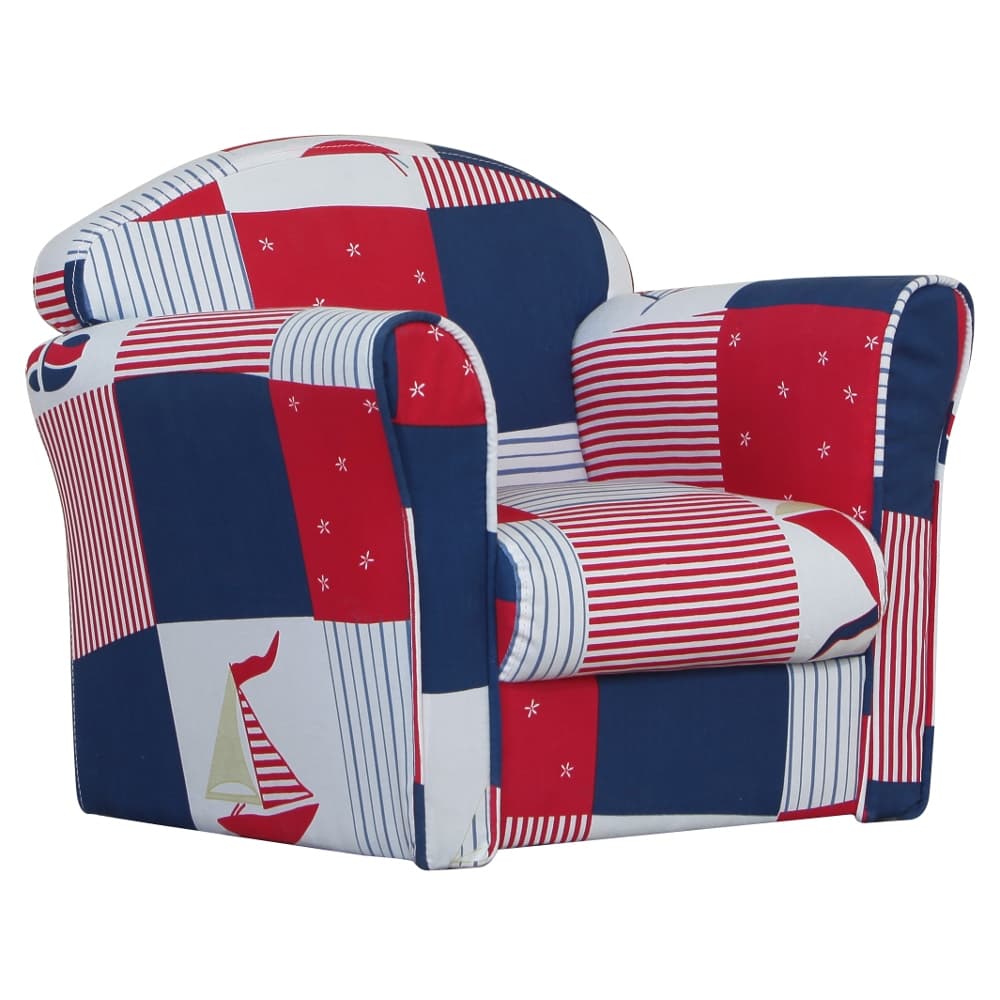 Children's Blue Patchwork Mini Armchair