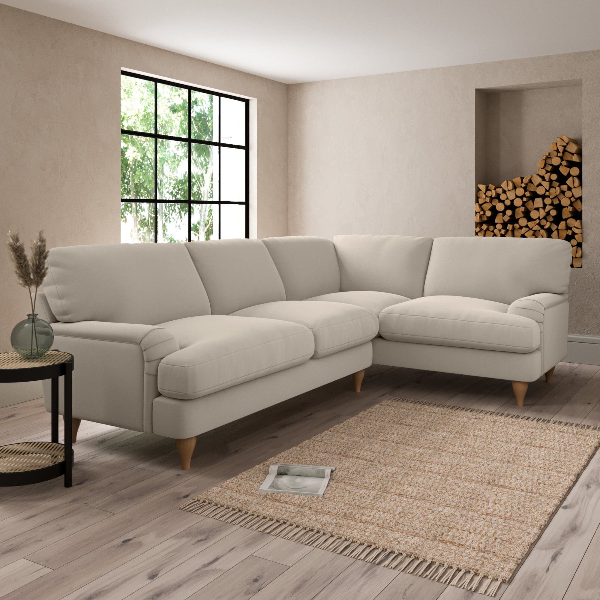 Darwin Luxury Velvet Right Hand Corner Sofa Brown