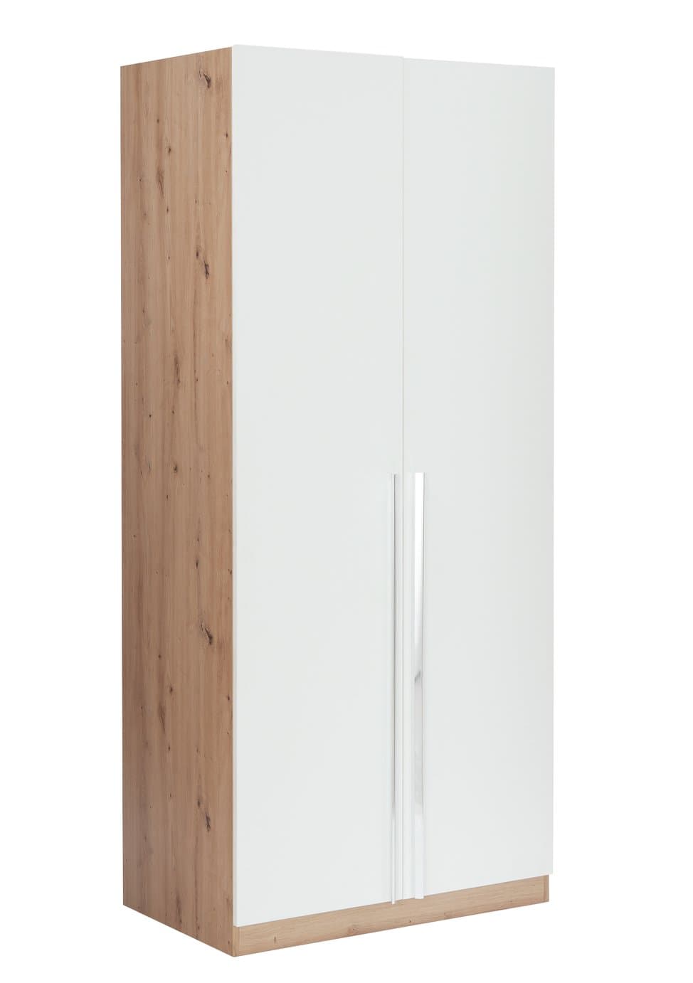 Habitat Munich 2 Door Wardrobe - White & Oak Effect