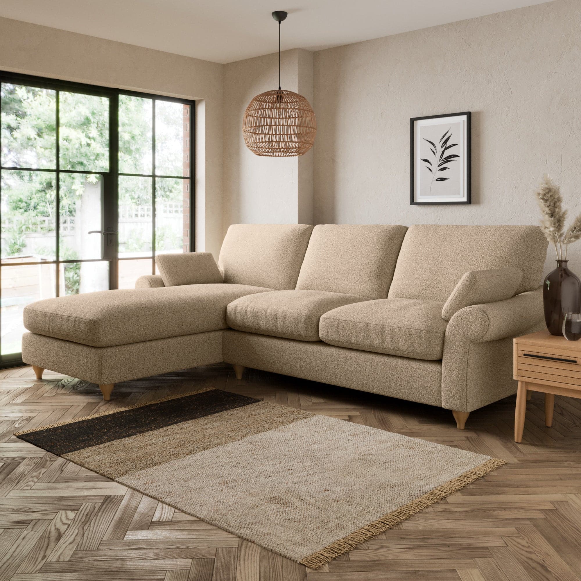 Salisbury Cosy Marl Left Hand Corner Sofa Beige