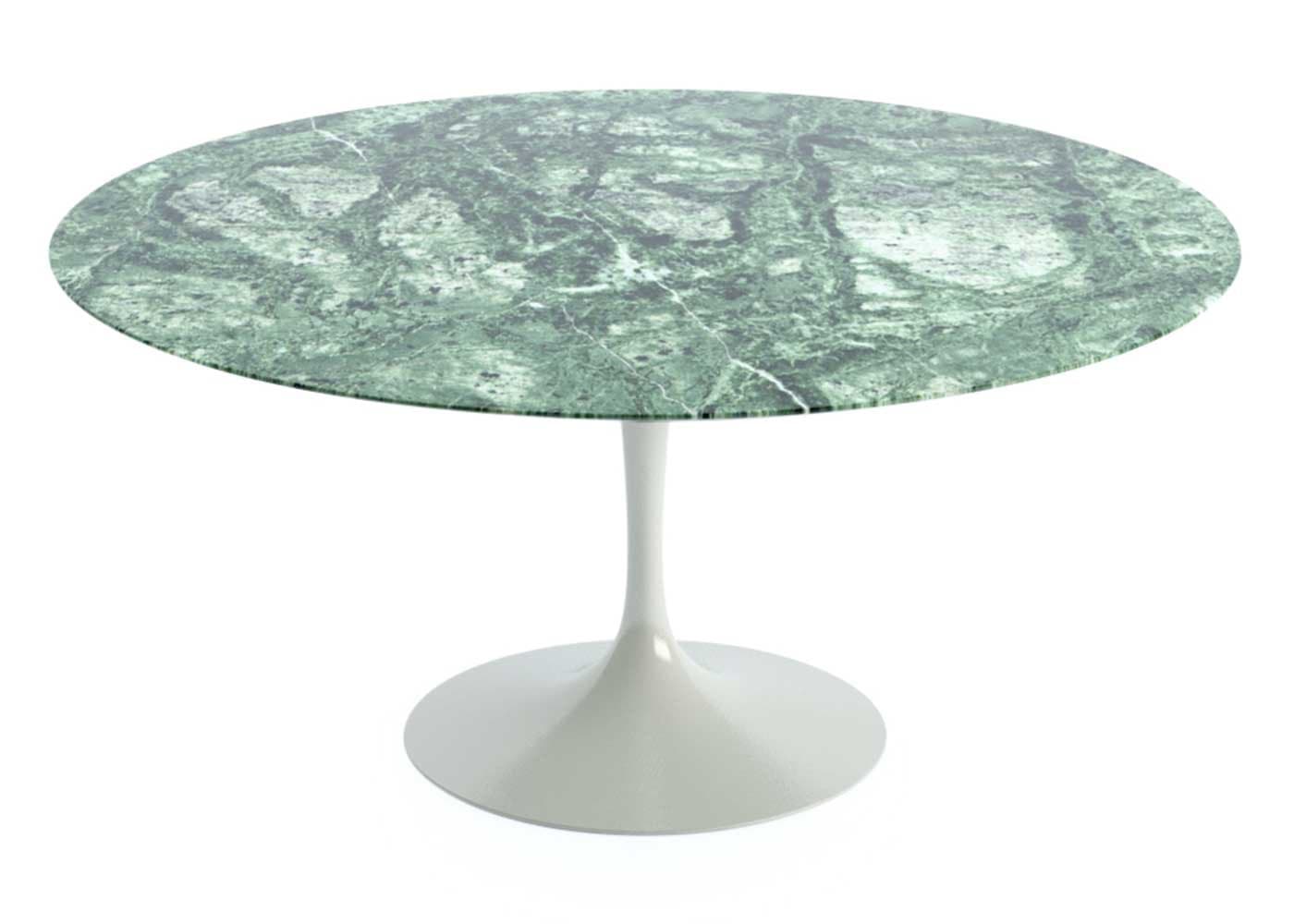 Knoll Saarinen Tulip Round Dining Table Verdi Alpi Marble Large