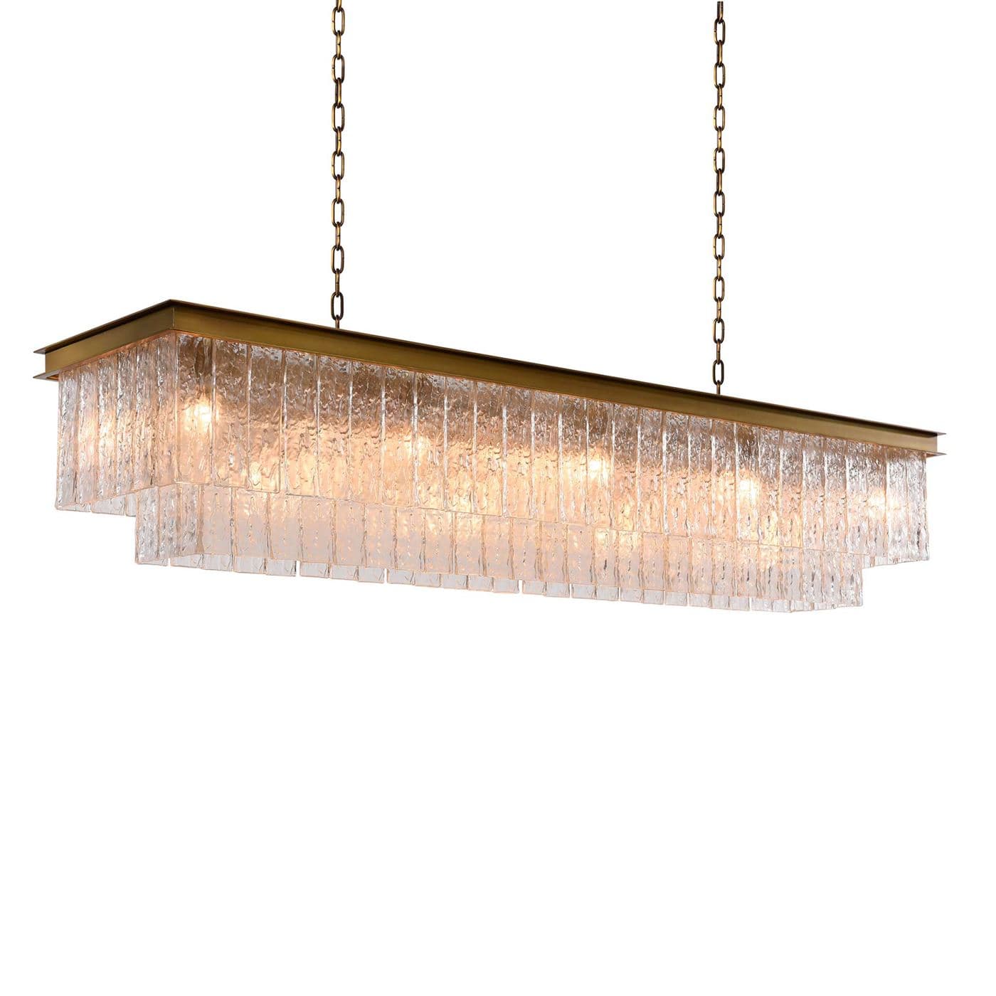 Timothy Oulton Bark Rectangular Pendant, Matt Brass
