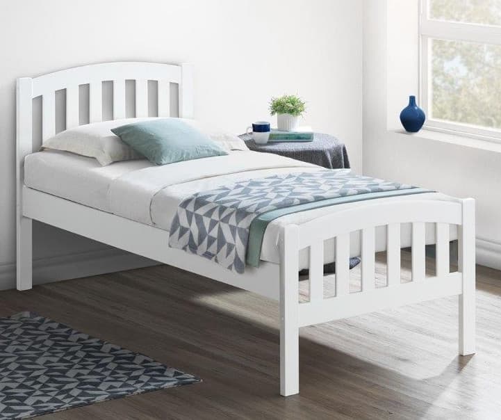 Lyon White Wooden Bed Frame - 3ft Single