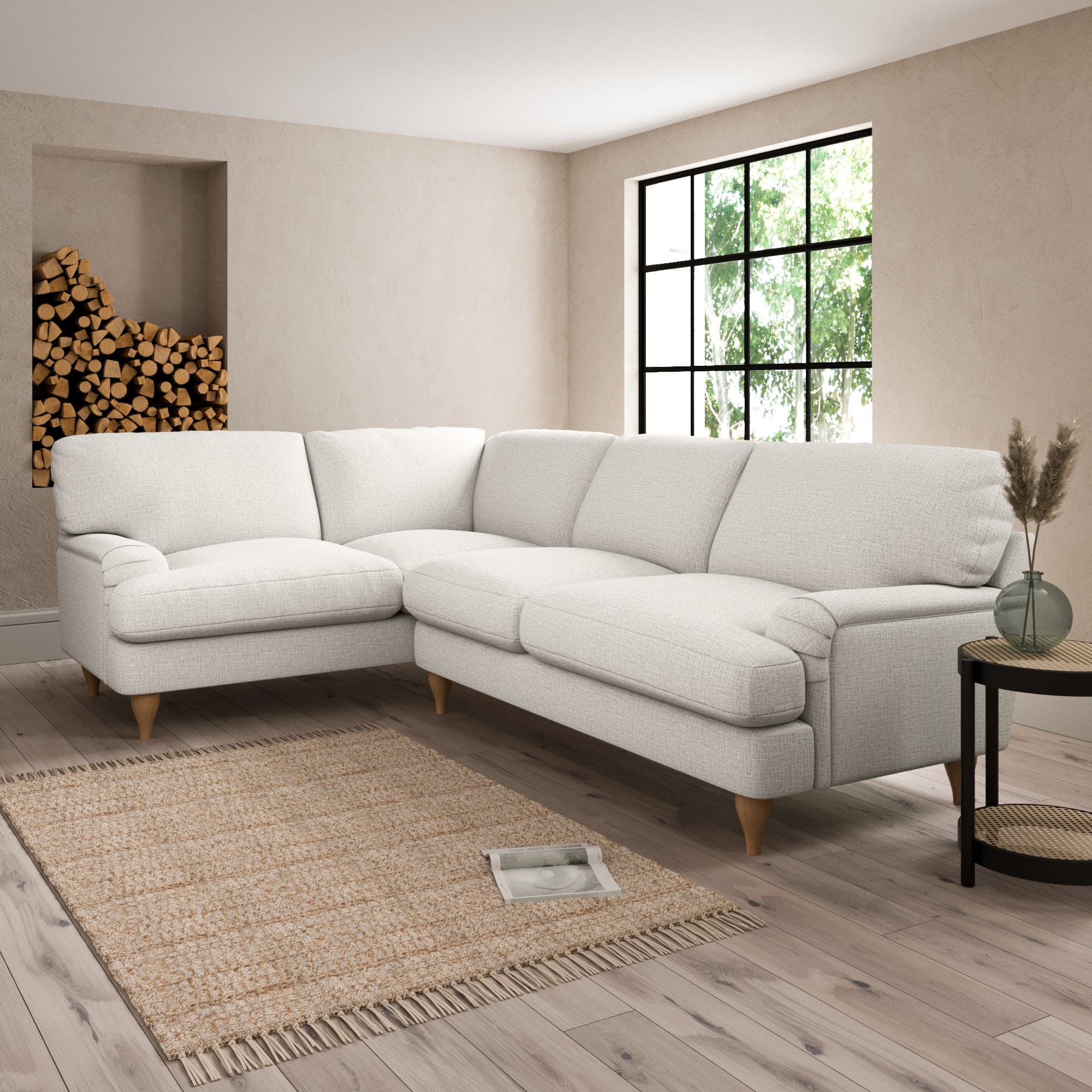 Darwin Textured Weave Left Hand Corner Sofa Grey