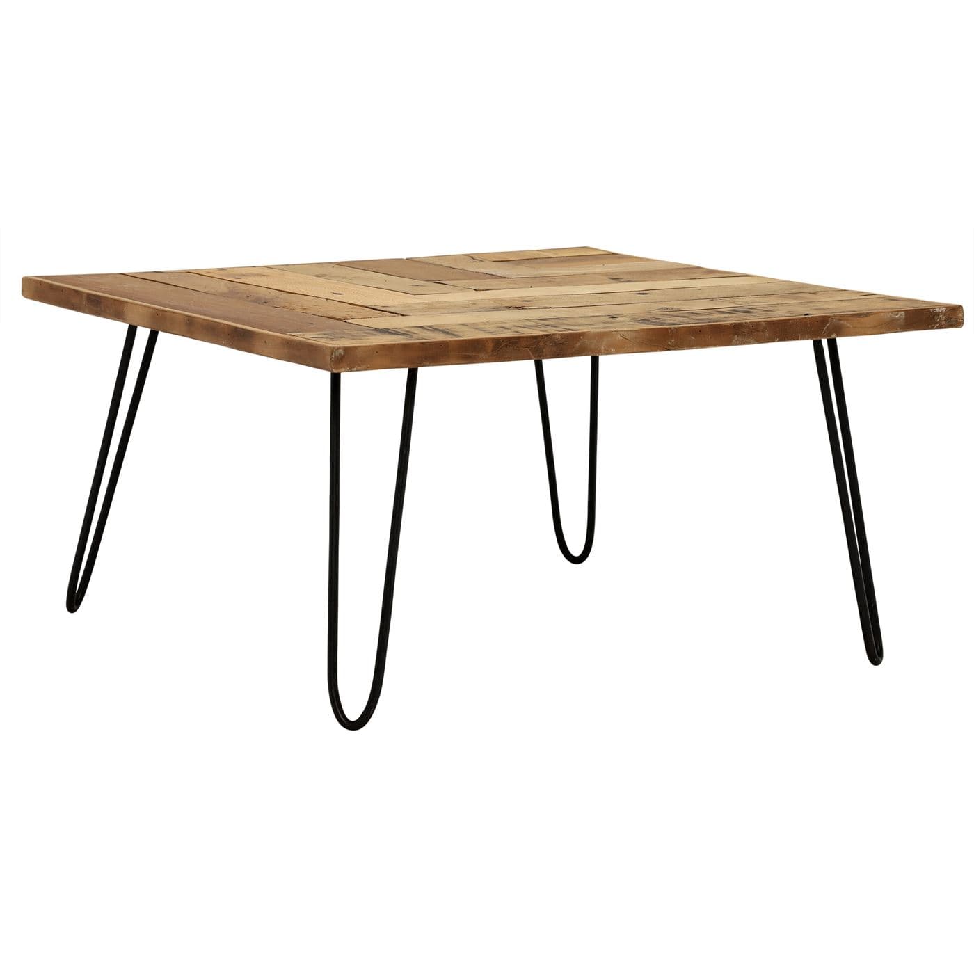 Wooden Square Coffee Table - Reclaimed Wood - W85 x D85 x H45cm - Barker & Stonehouse