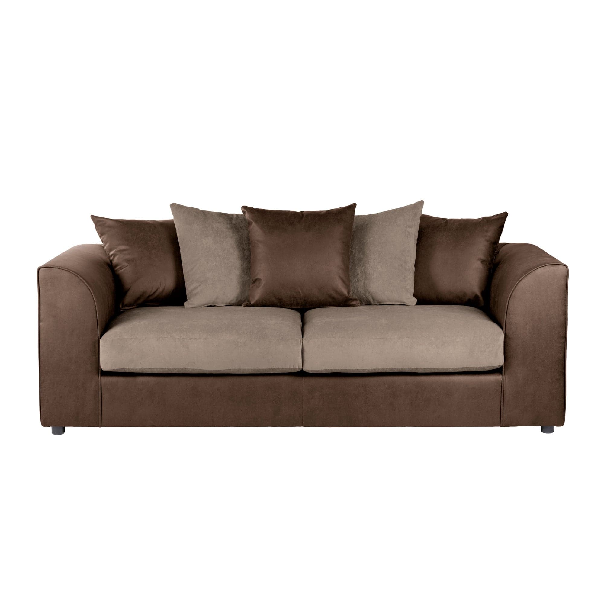 Blake Fabric Combo 3 Seater Sofa Brown