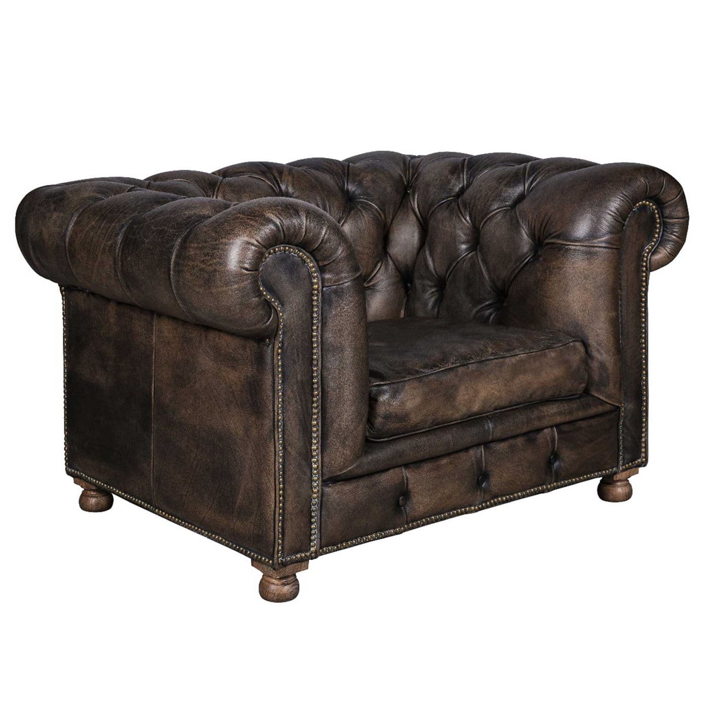Timothy Oulton Westminster Feather 1 Seater Sofa, Vegabond Black Leather