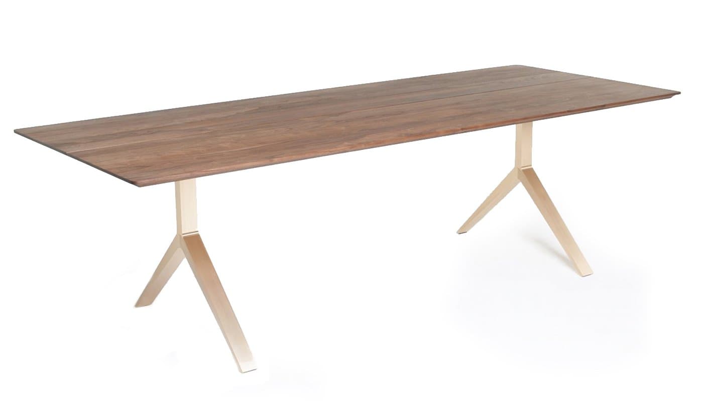 De La Espada Overton Table 10-12 Seater Walnut Solid Brass