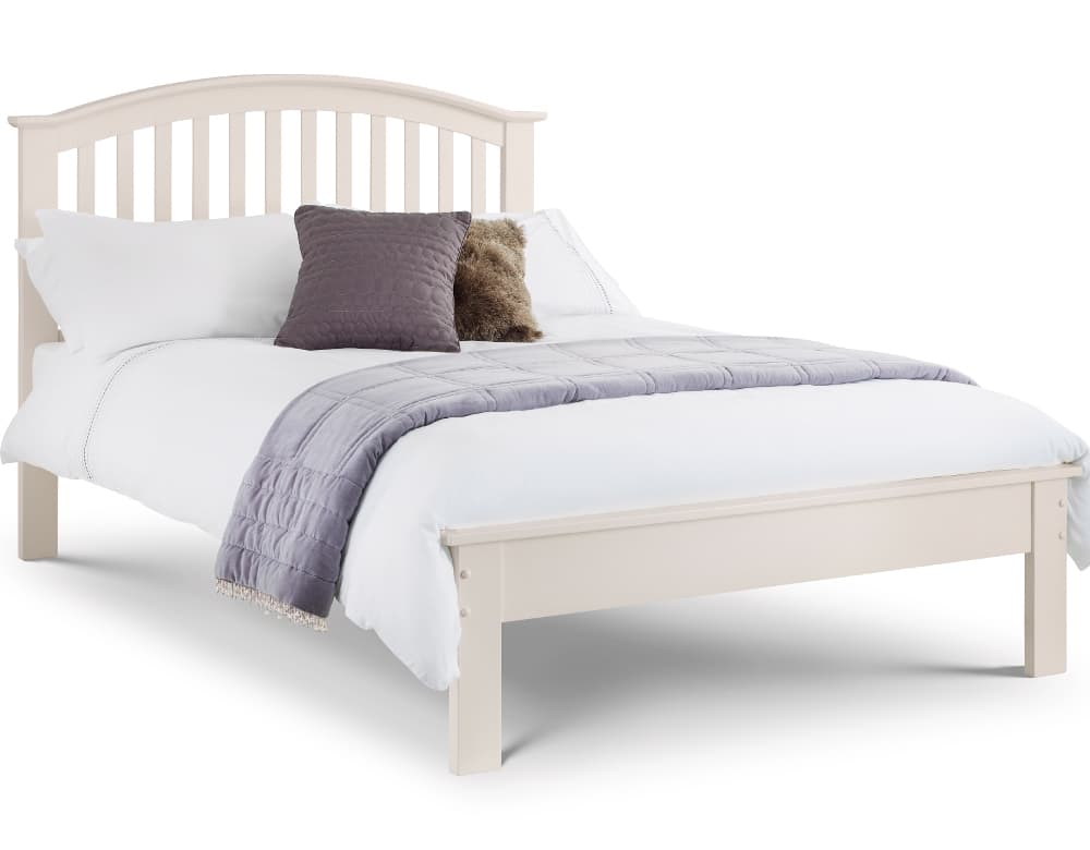 Wooden Bed Frame 4ft6 Double Olivia Stone White