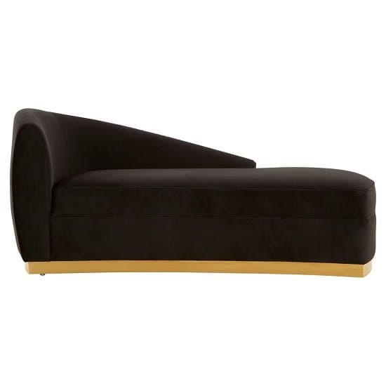 Copernicus Left Arm Stainless Steel Chaise Longue In Black Velve
