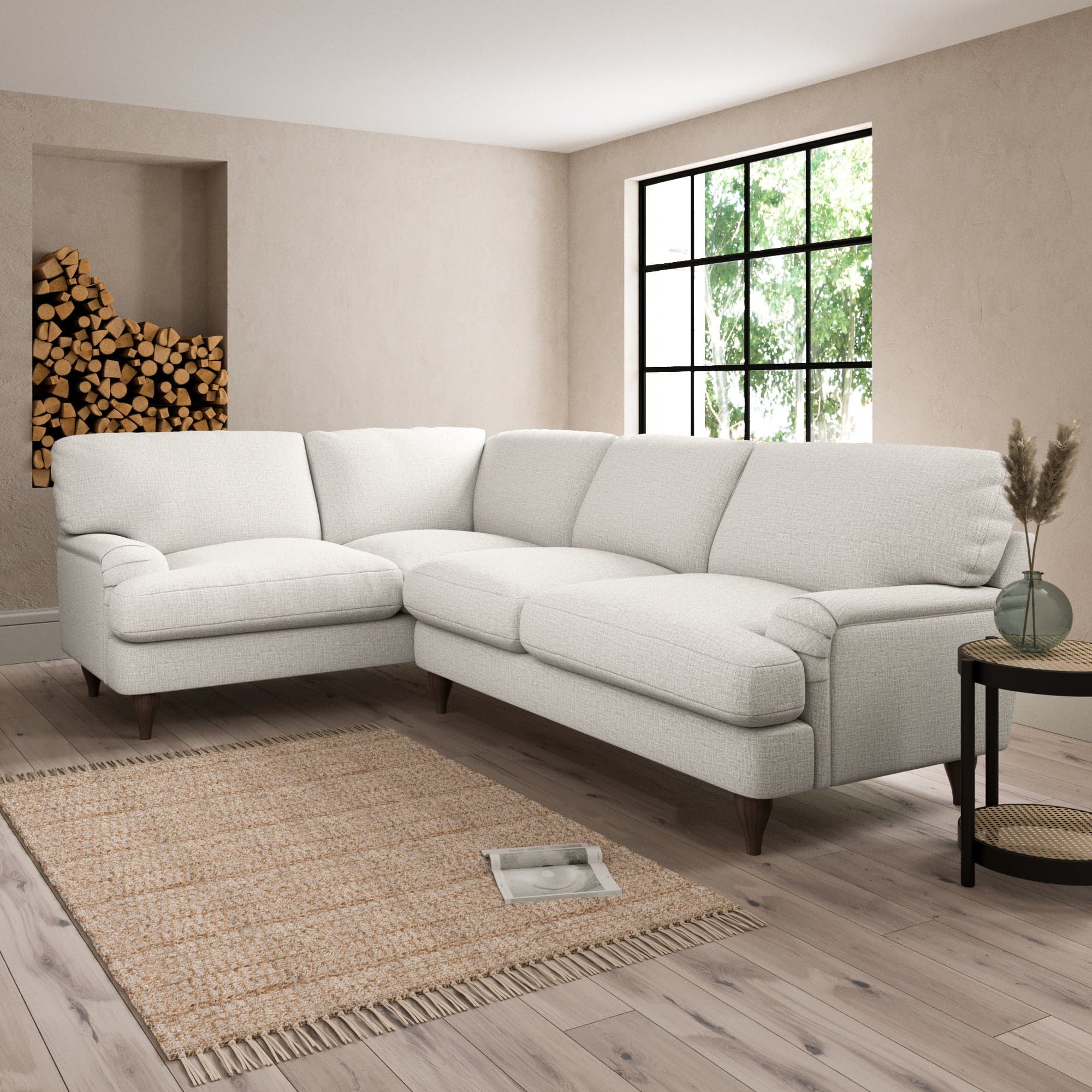 Darwin Textured Weave Left Hand Corner Sofa Textured Weave Sandstone