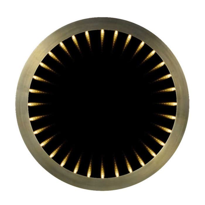 Timothy Oulton Inception Large Round Mirror, Flat Brass