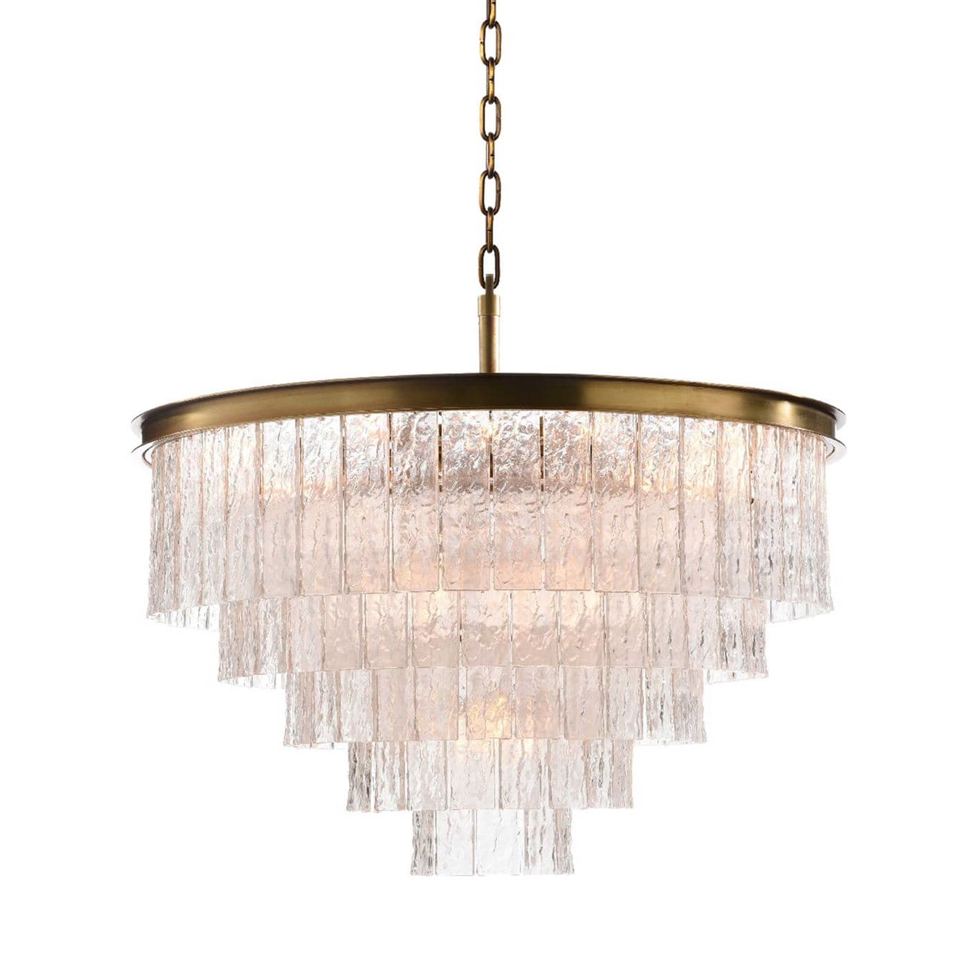Timothy Oulton Bark 5 Ring Pendant, Brass
