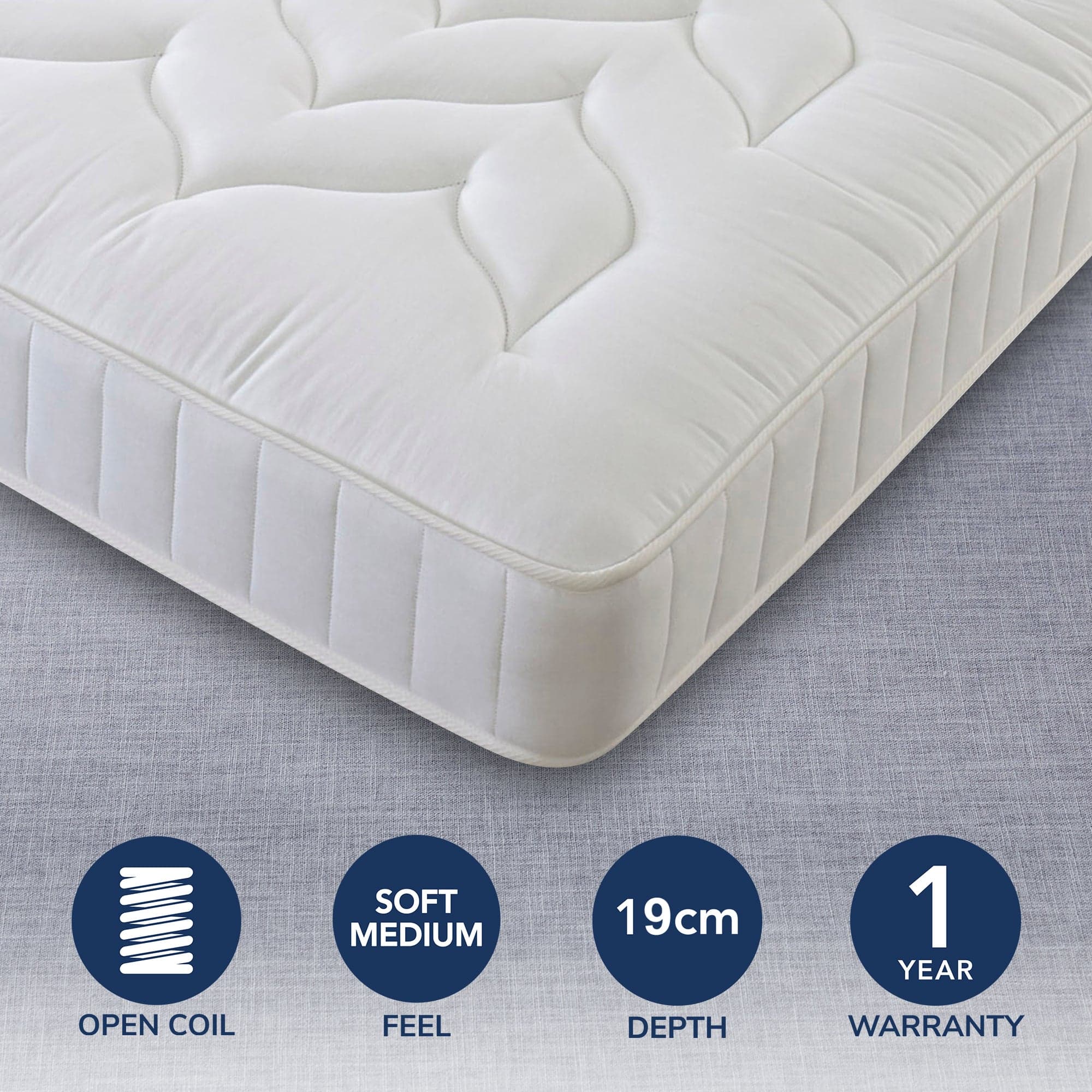 Comfort Master Soft Medium Quilted Mattress White