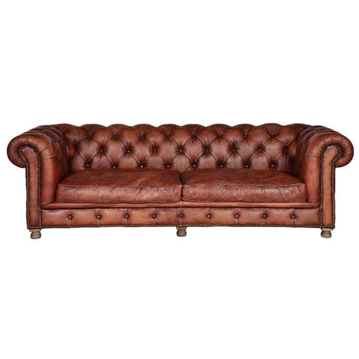 Timothy Oulton Westminster Feather 3 Seater Chesterfield Sofa, Vagabond Red