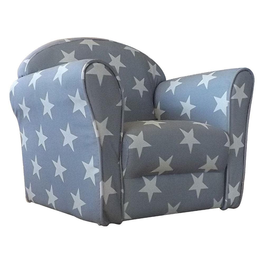 Children's Grey and White Stars Mini Armchair