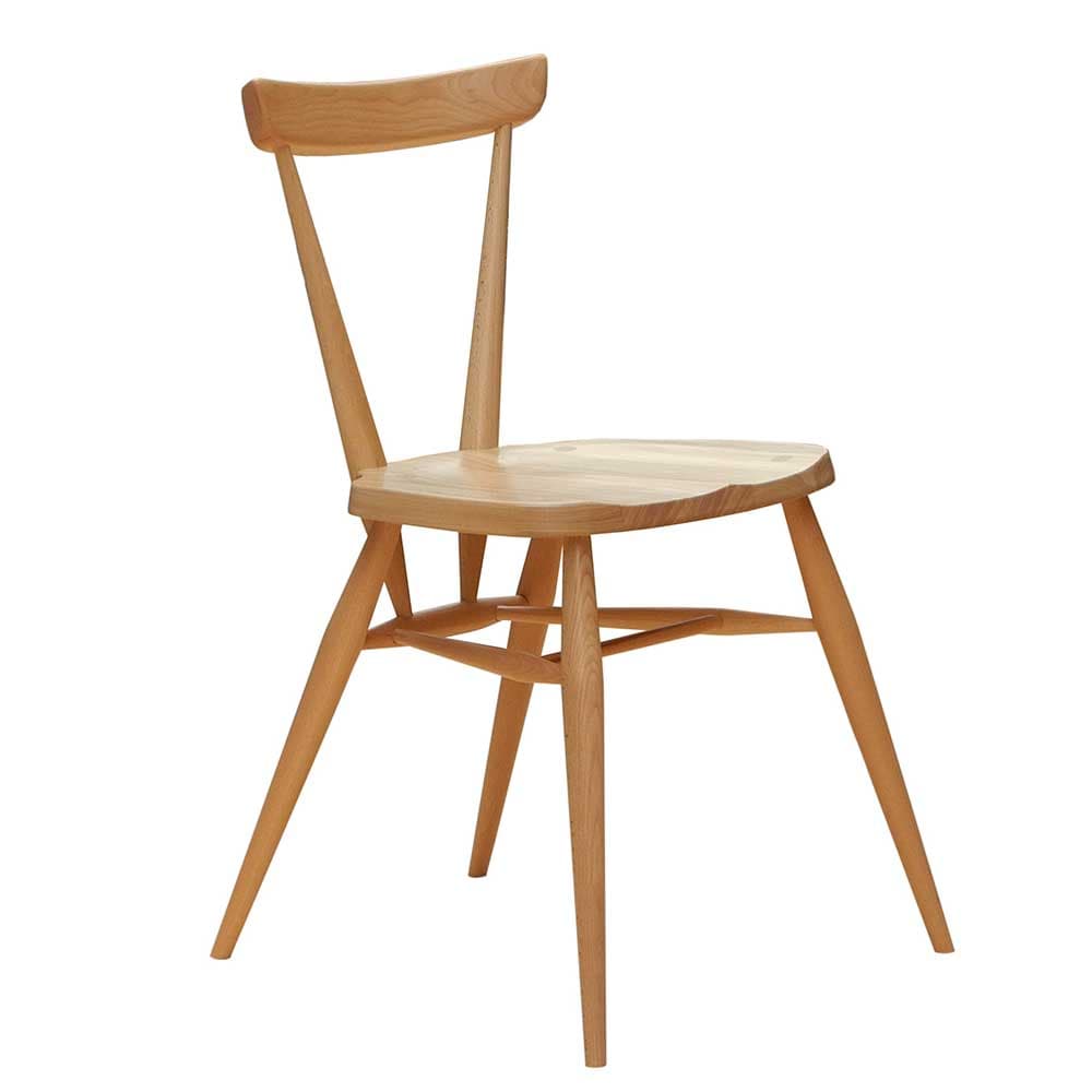 Ercol Originals Stacking Dining Chair - Brown - Ash Wood - - Barker & Stonehouse