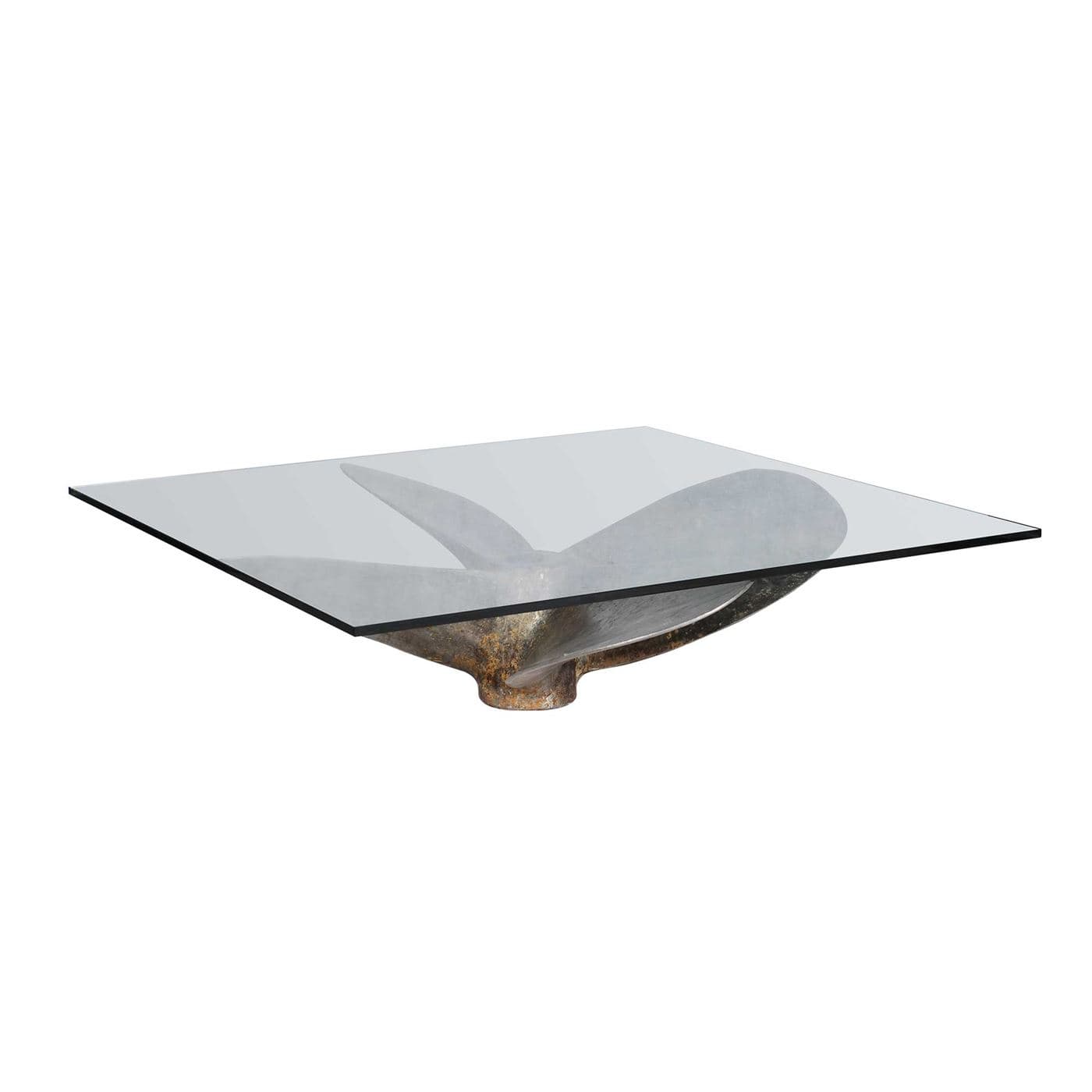 Timothy Oulton 110cm Junk Art Propeller Square Coffee Table, Vintage Steel