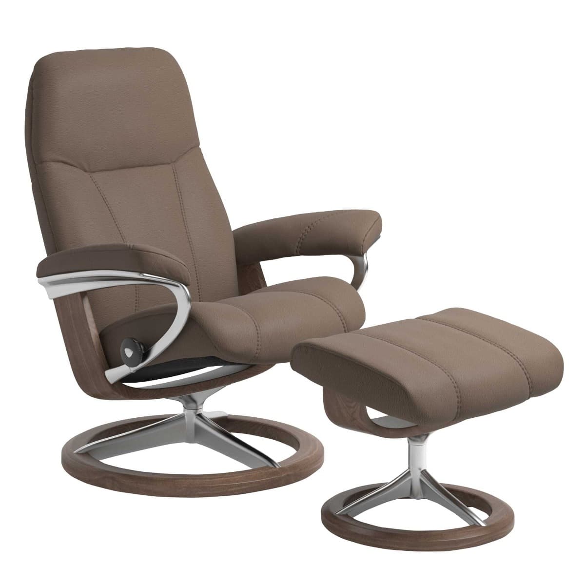 Stressless Consul Large Signature Chair and Stool, Quickship