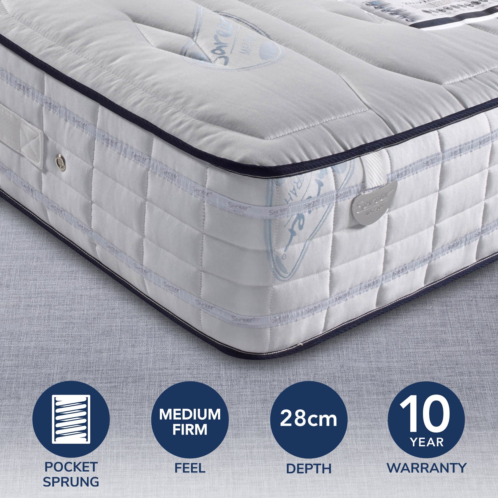 Pocketo Medium Firm 2000 Pocket Sprung Mattress White