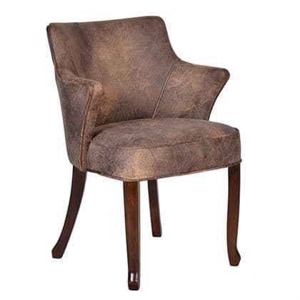 Timothy Oulton Lannister Dining chair - Brown - Leather - Plain - W62 x D63 x H86cm - Barker & Stonehouse