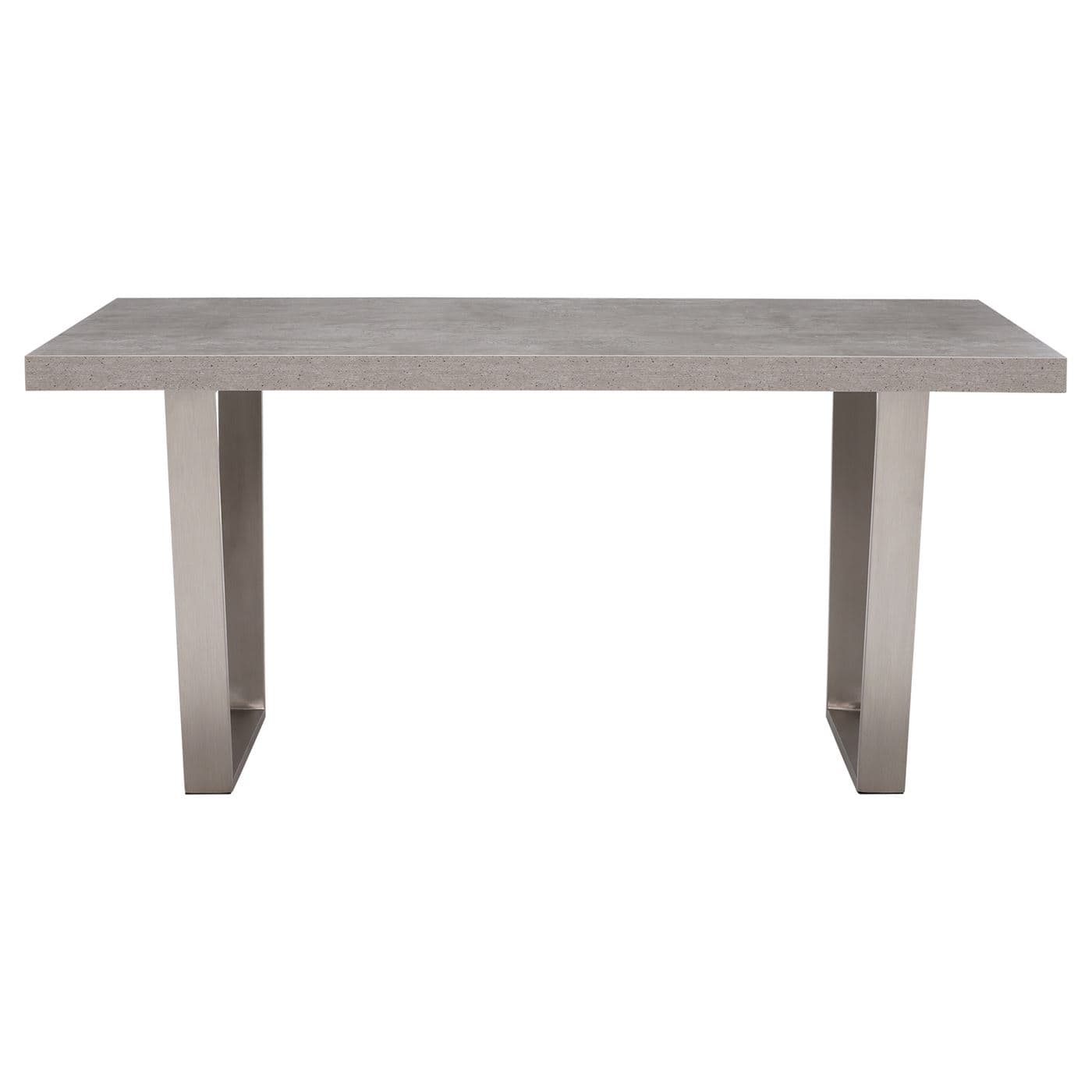 Concrete Effect Dining Table With Stainless Steel Legs - W135 x D80 x H75cm - Barker & Stonehouse