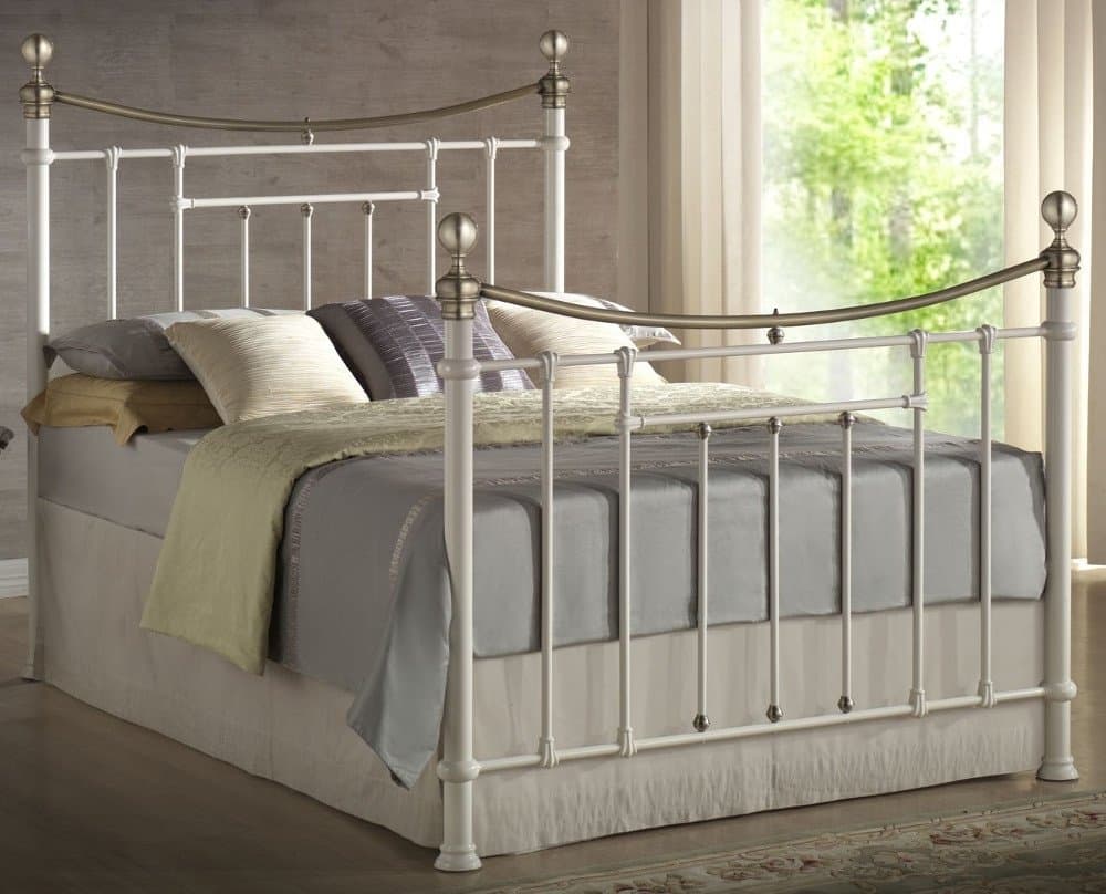 Bronte Cream Metal Bed Frame - 5ft King Size
