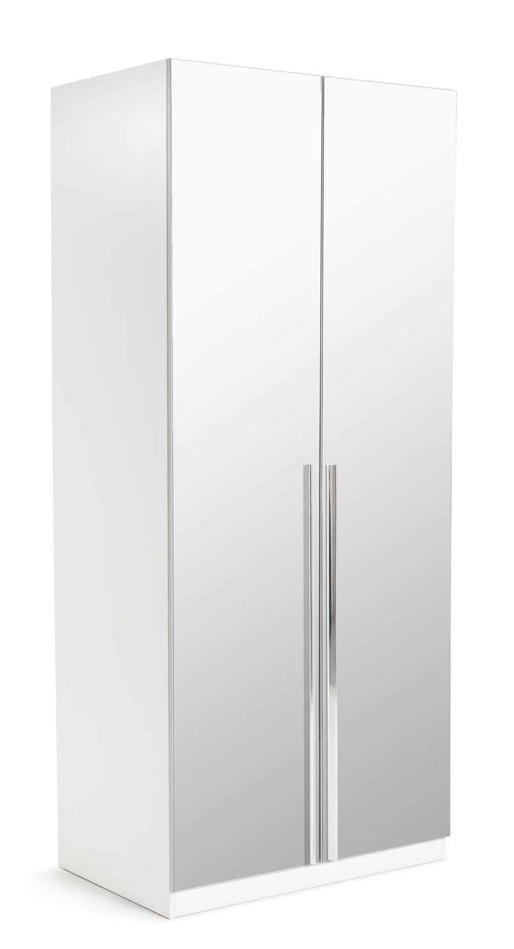 Habitat Munich 2 Door 2 Mirror Wardrobe - White