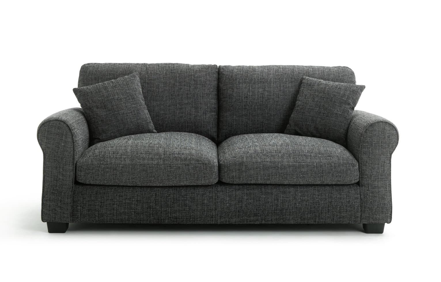 Habitat Lisbon 3 Seater Fabric Sofa - Charcoal